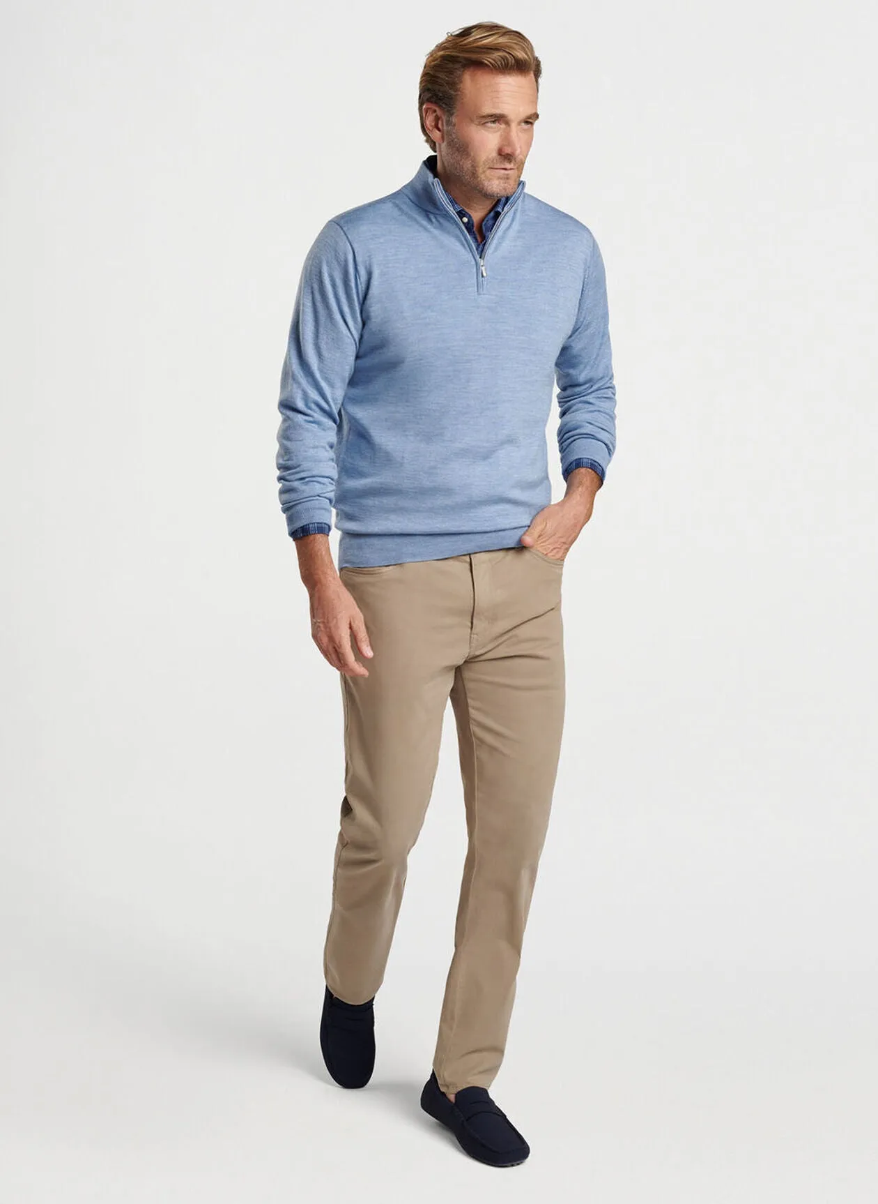 Autumn Crest Quarter-Zip in Cottage Blue by Peter Millar