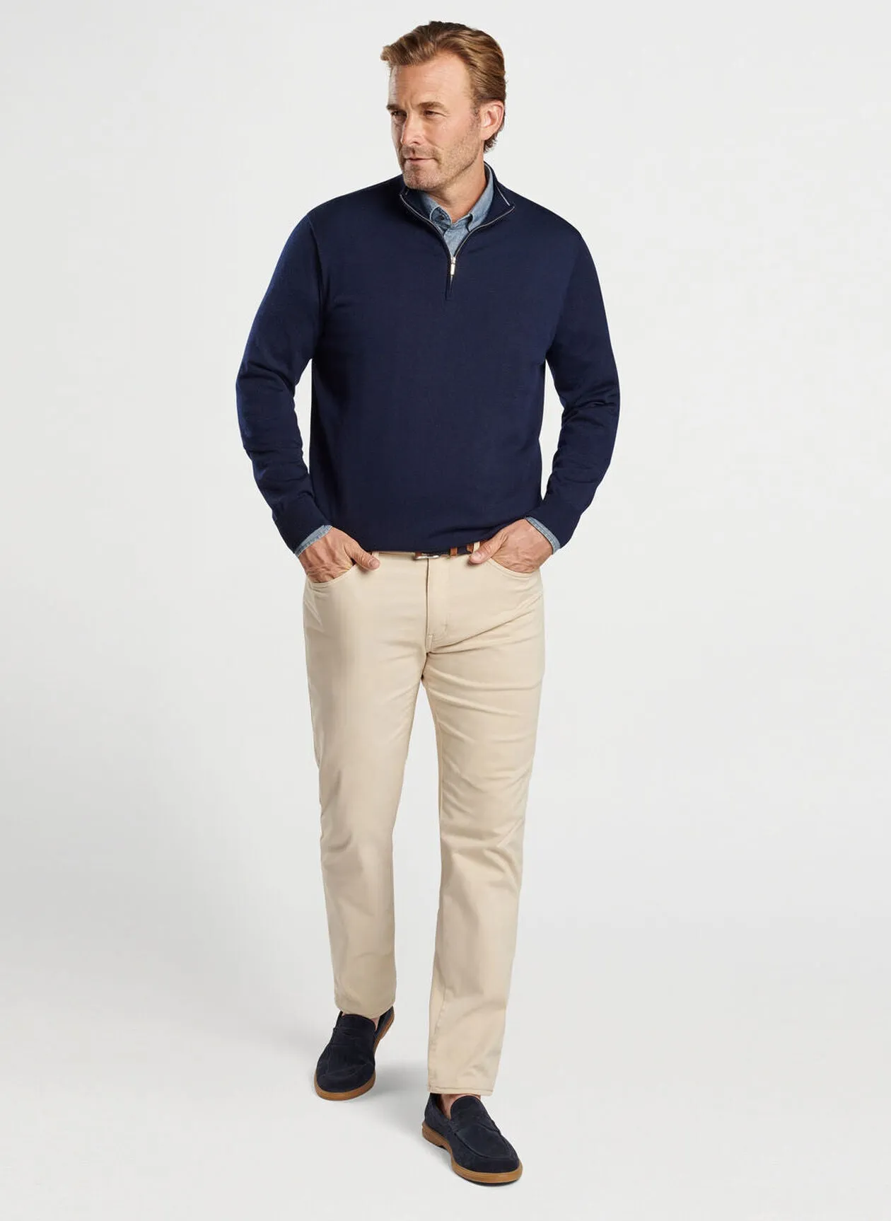 Autumn Crest Quarter-Zip in Navy by Peter Millar