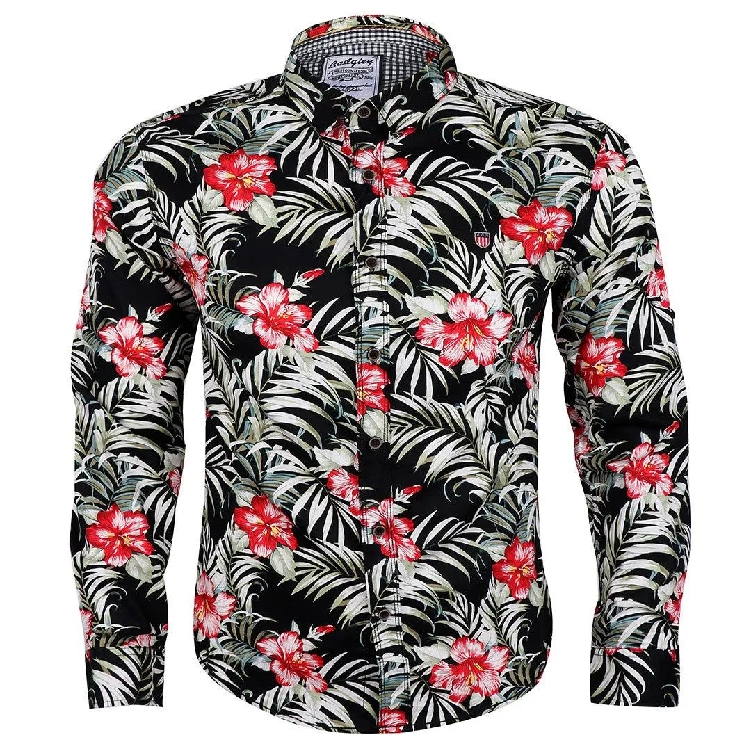 Badgley Mens flowered Styled Shirts