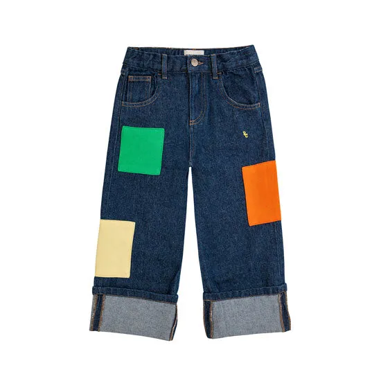 B.C Color Block patch denim pants