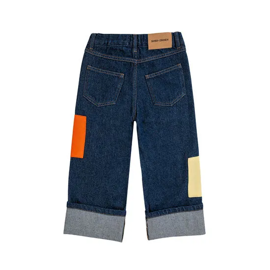 B.C Color Block patch denim pants