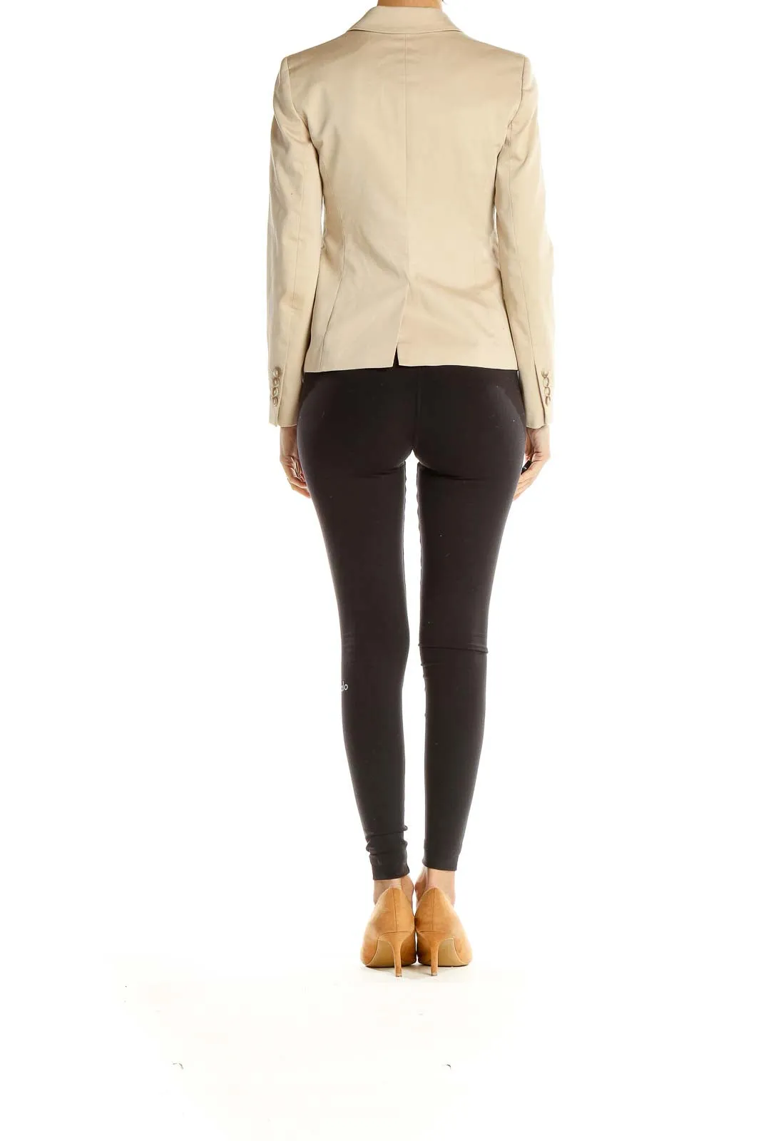 Beige Classic Single-Button Blazer