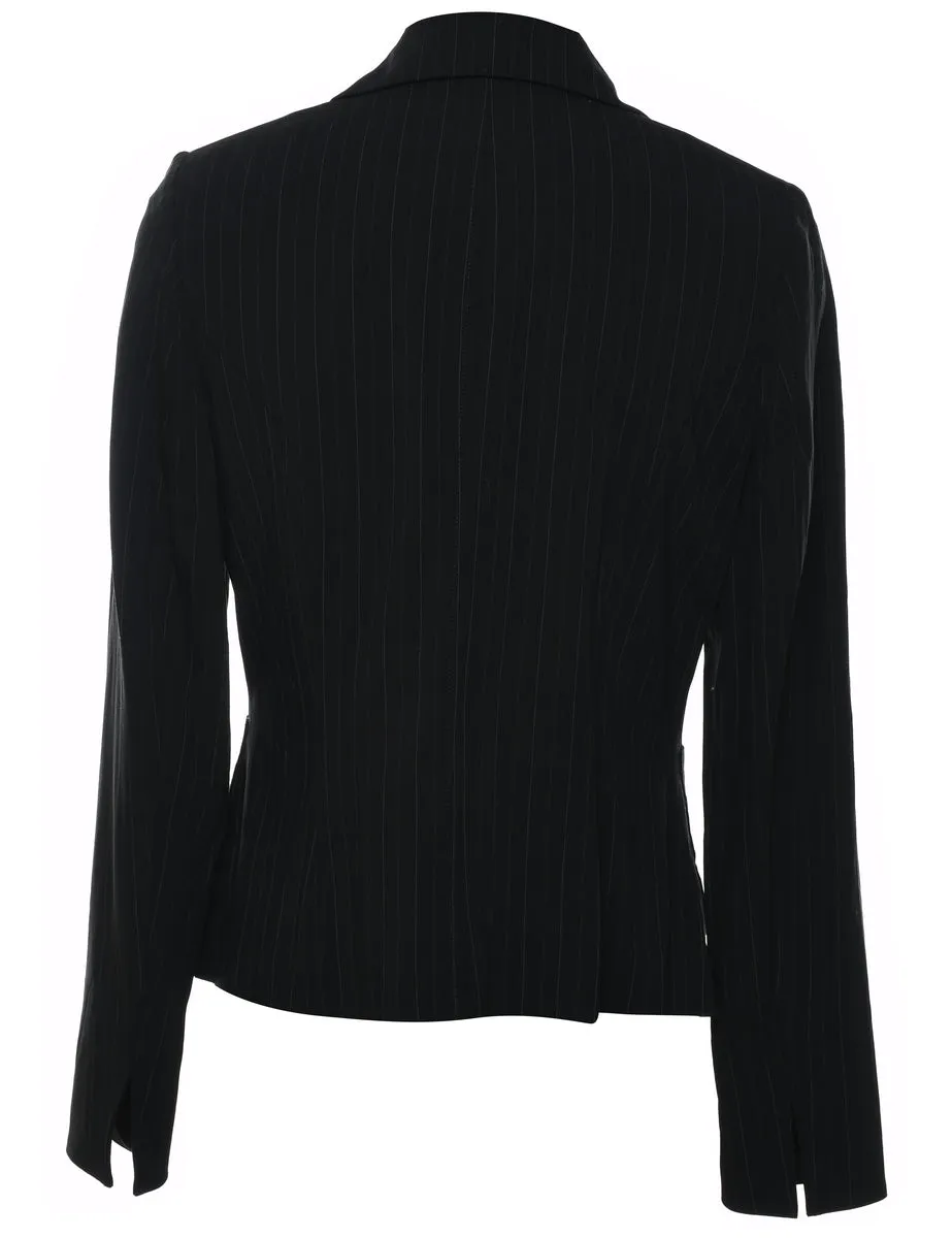 Black Striped Classic Blazer - S