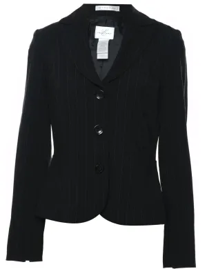 Black Striped Classic Blazer - S