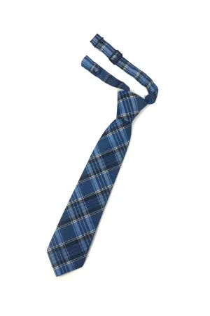 Blue Madison Plaid Kids Necktie