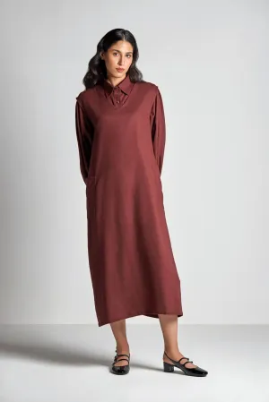 Burgundy A-Line Dress