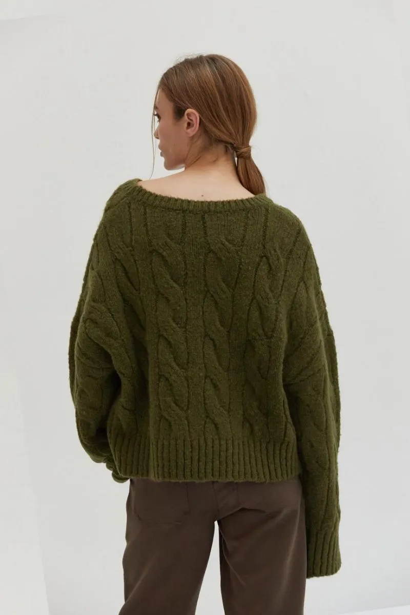 Carol Chunky Cable Knit Sweater