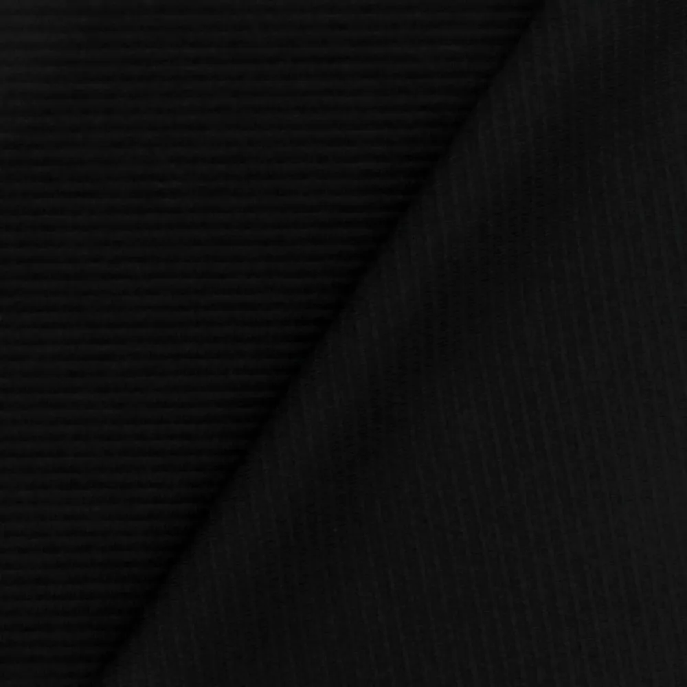 Classic Black Stripe Stretch Polyester Double Knit Fabric