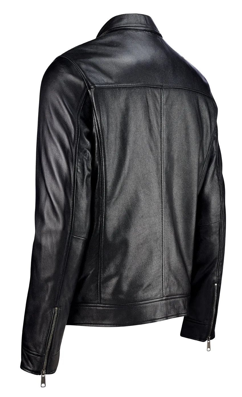 Classic Leather Jacket - Black