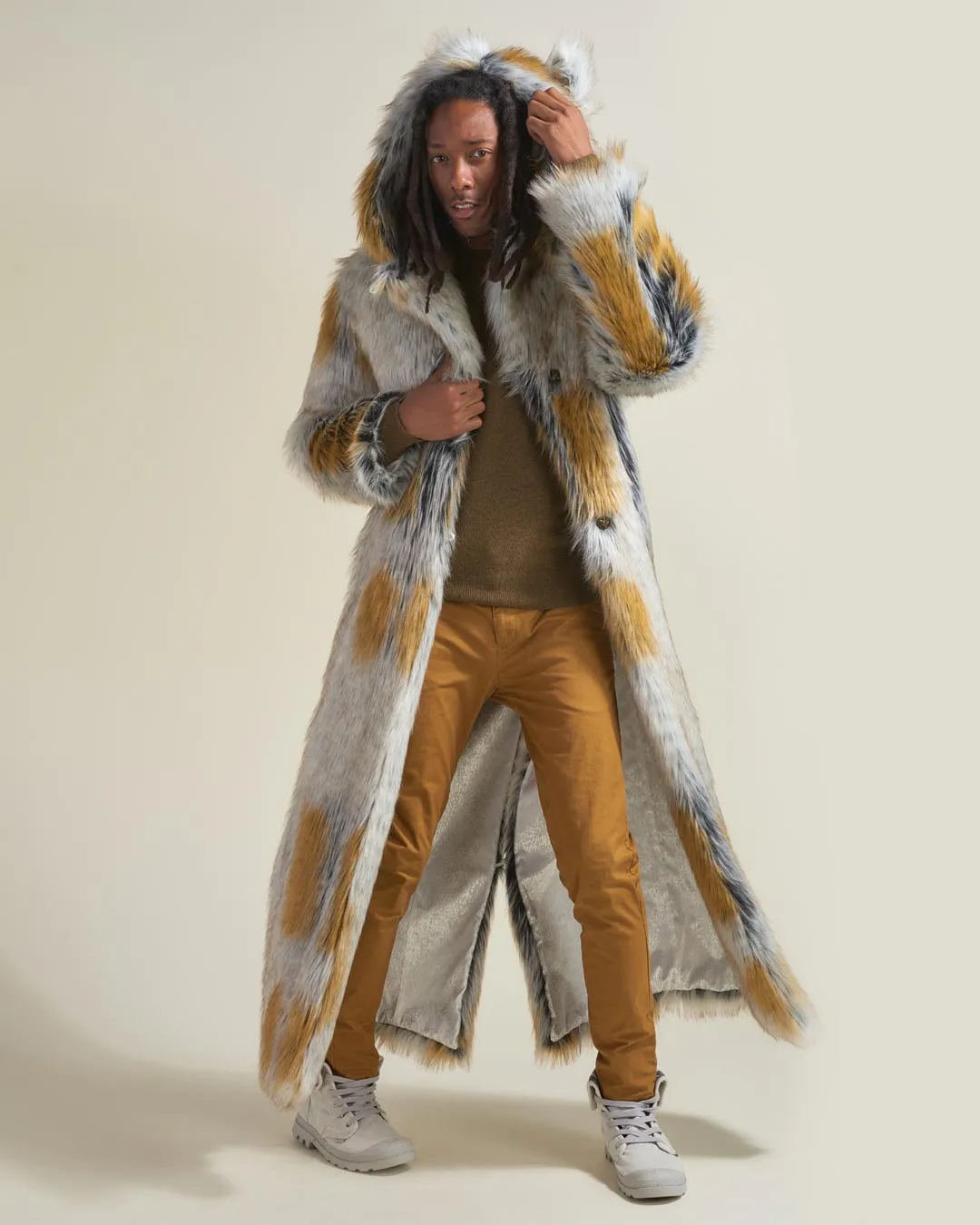 Classic Men's Long Faux Fur Coat | Arctic Fox