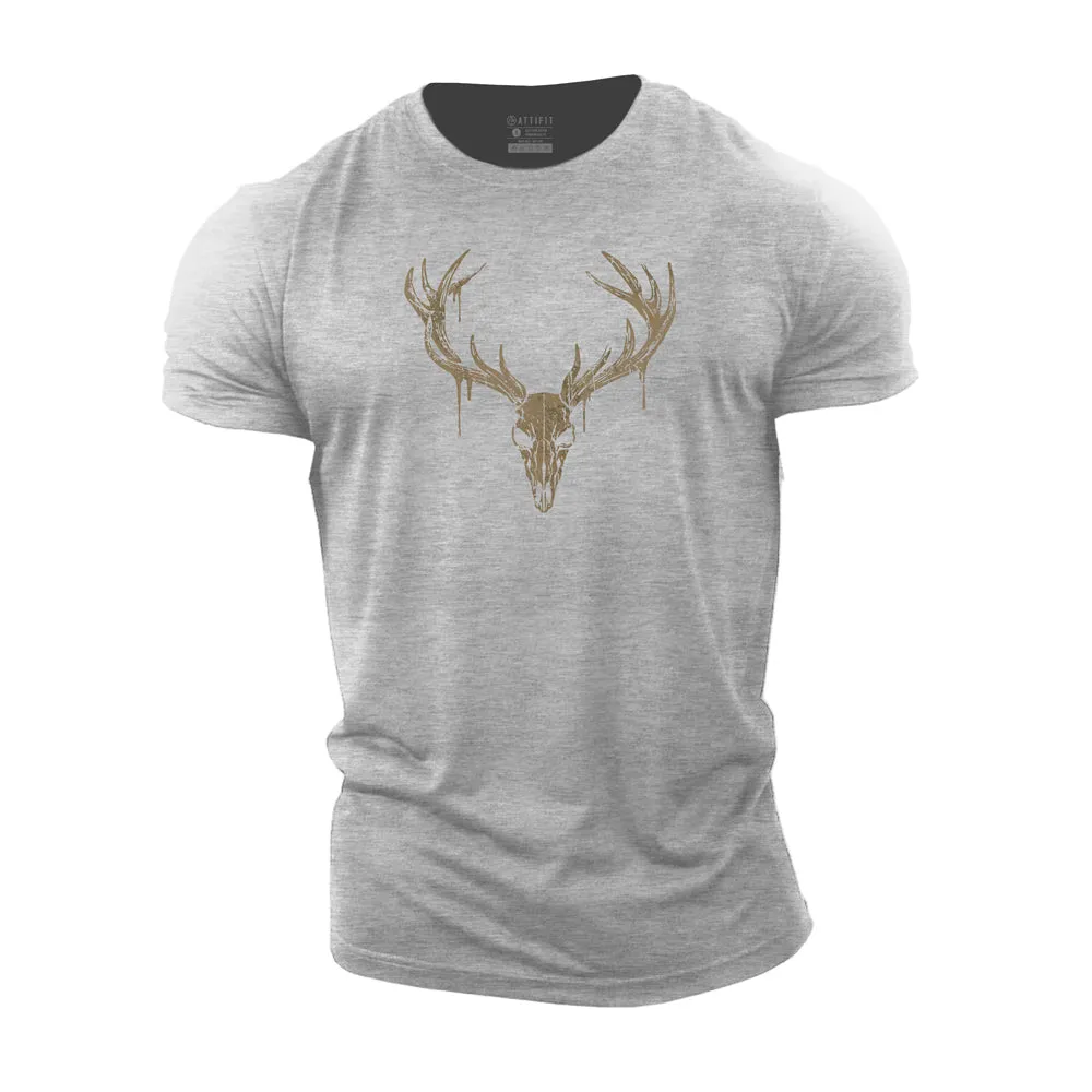 Elk Skull Cotton T-Shirts