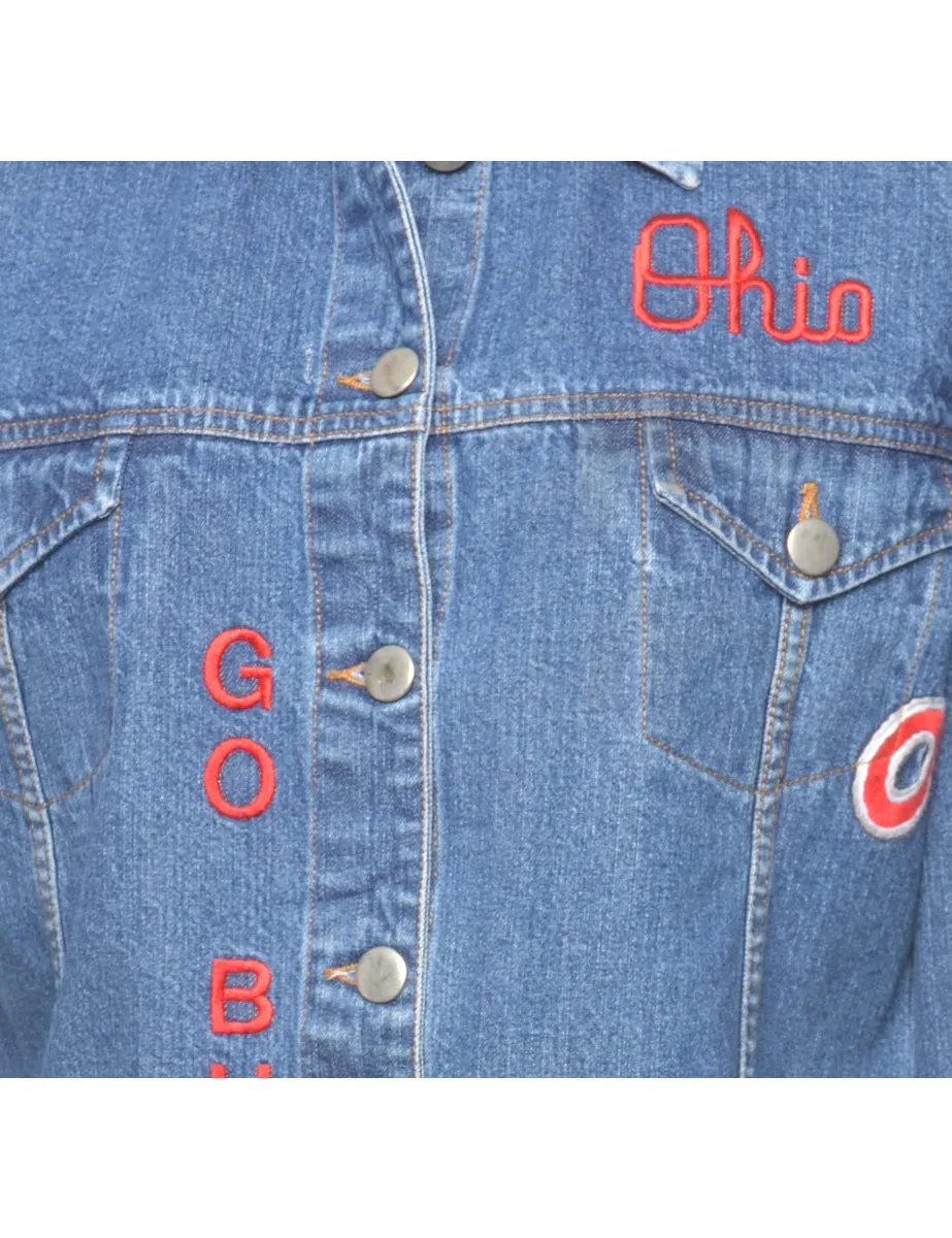 Embroidered Ohio Denim Jacket - M