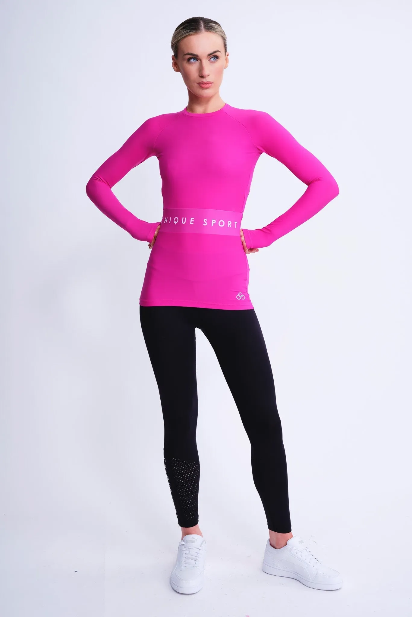 Empower Long-Sleeve Top in Fuchsia