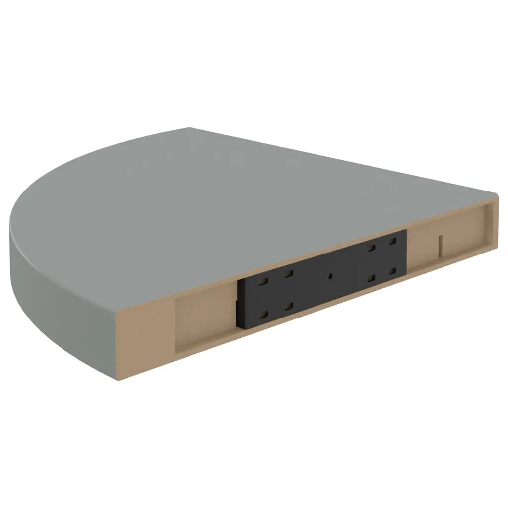 Floating Corner Shelf Grey 35x35x3.8 cm MDF