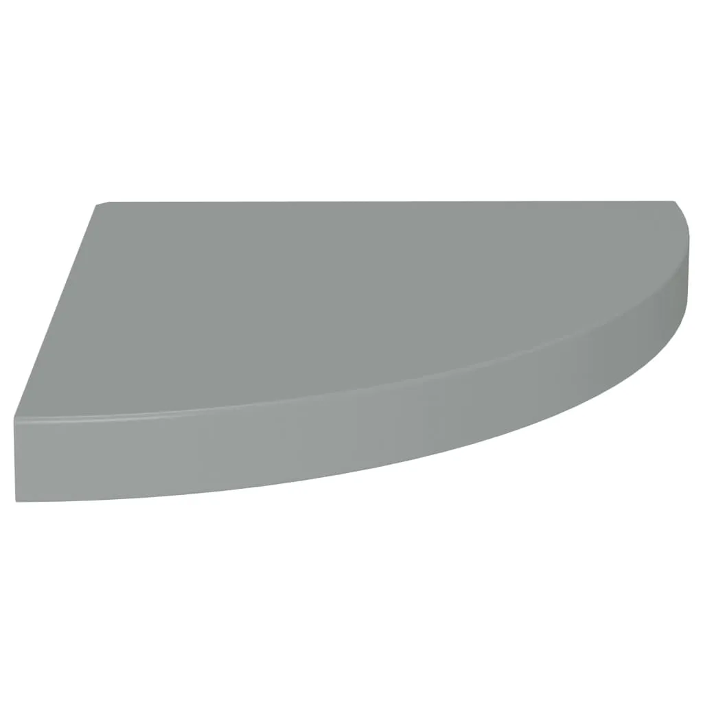 Floating Corner Shelf Grey 35x35x3.8 cm MDF