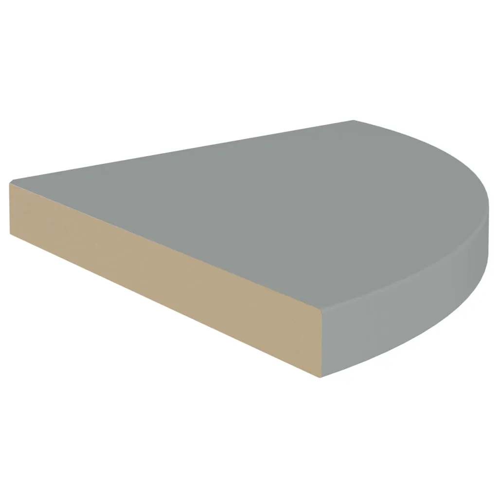 Floating Corner Shelf Grey 35x35x3.8 cm MDF