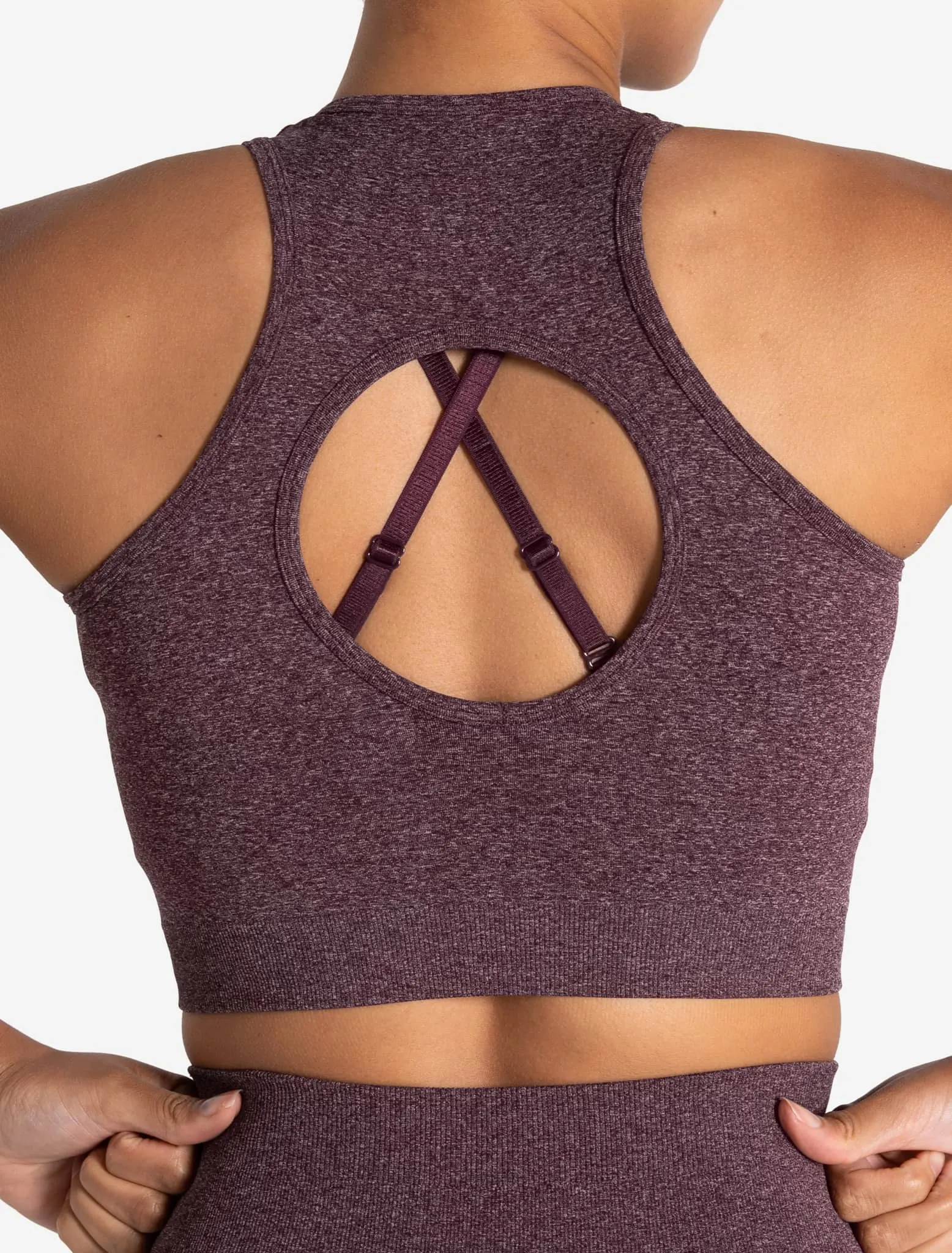 Form Seamless Crop Tank - Cherry Marl