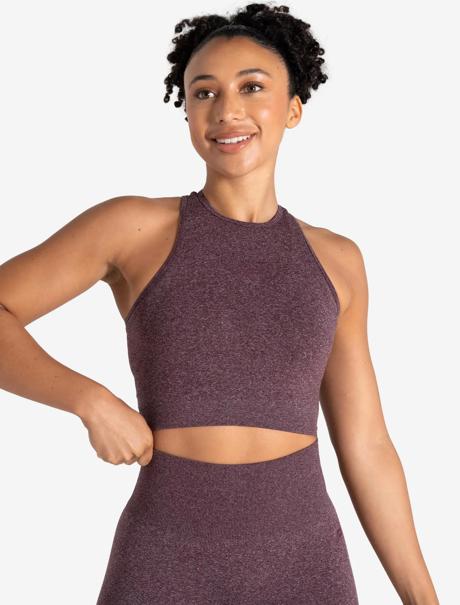 Form Seamless Crop Tank - Cherry Marl