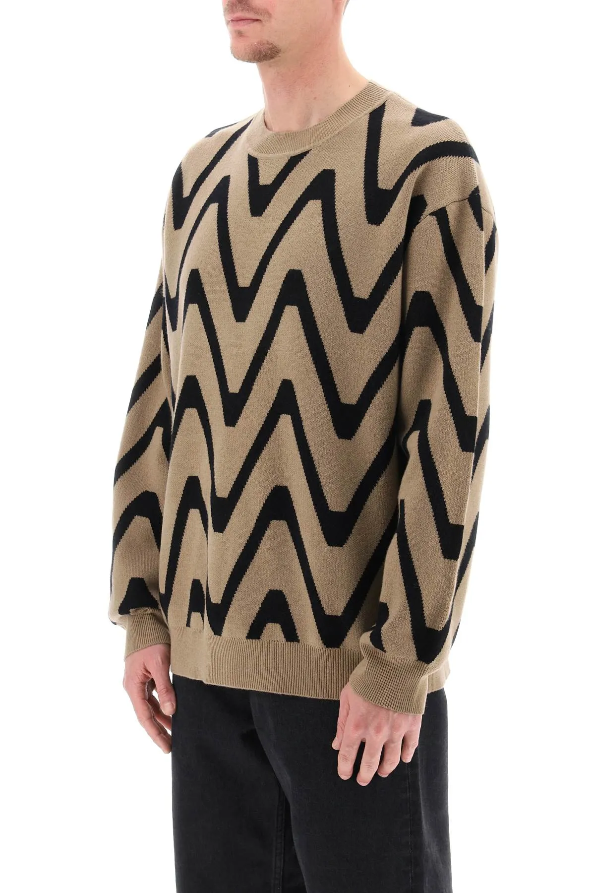 geometric jacquad sweater