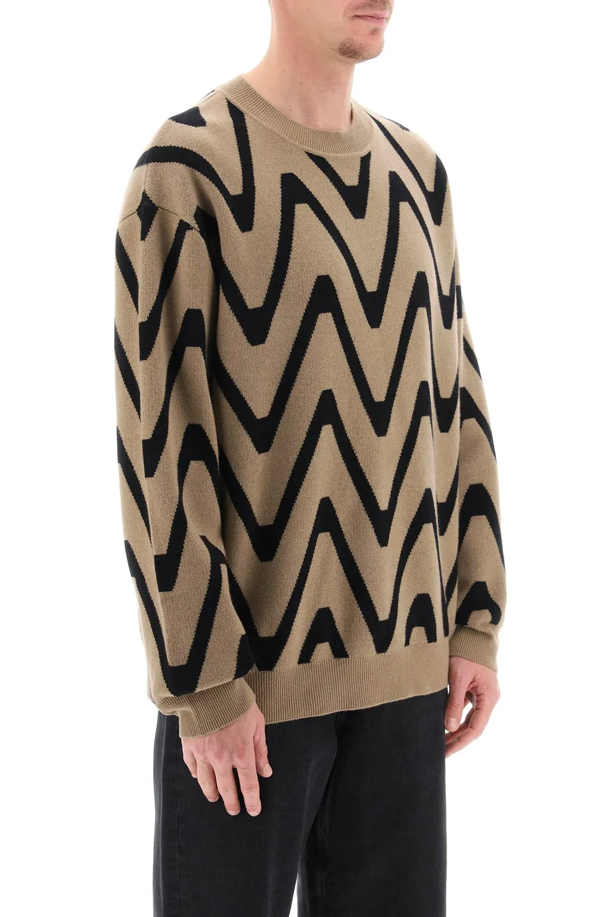 geometric jacquad sweater