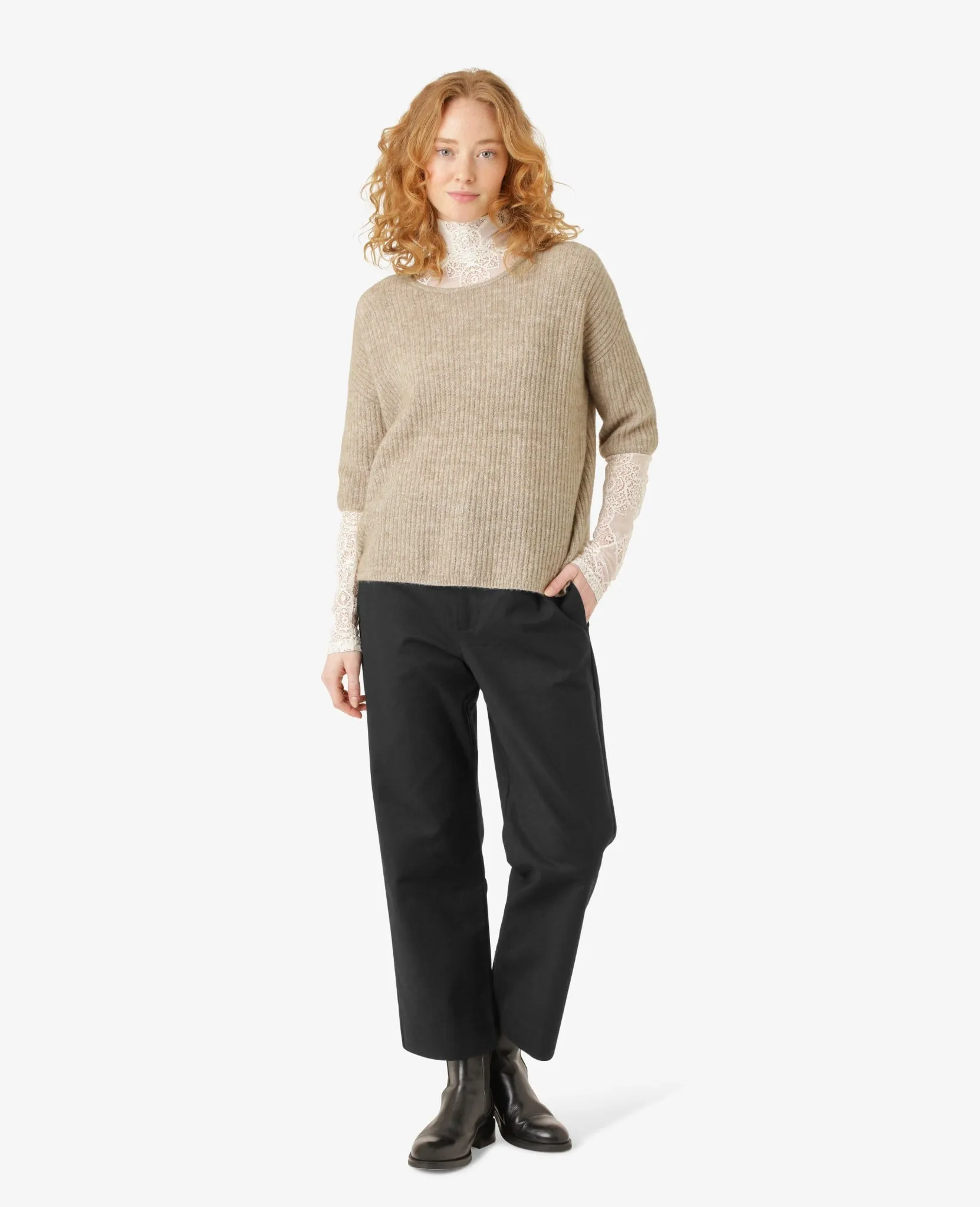 HILDENN KNITTED PULLOVER 3/4 SLEEVES