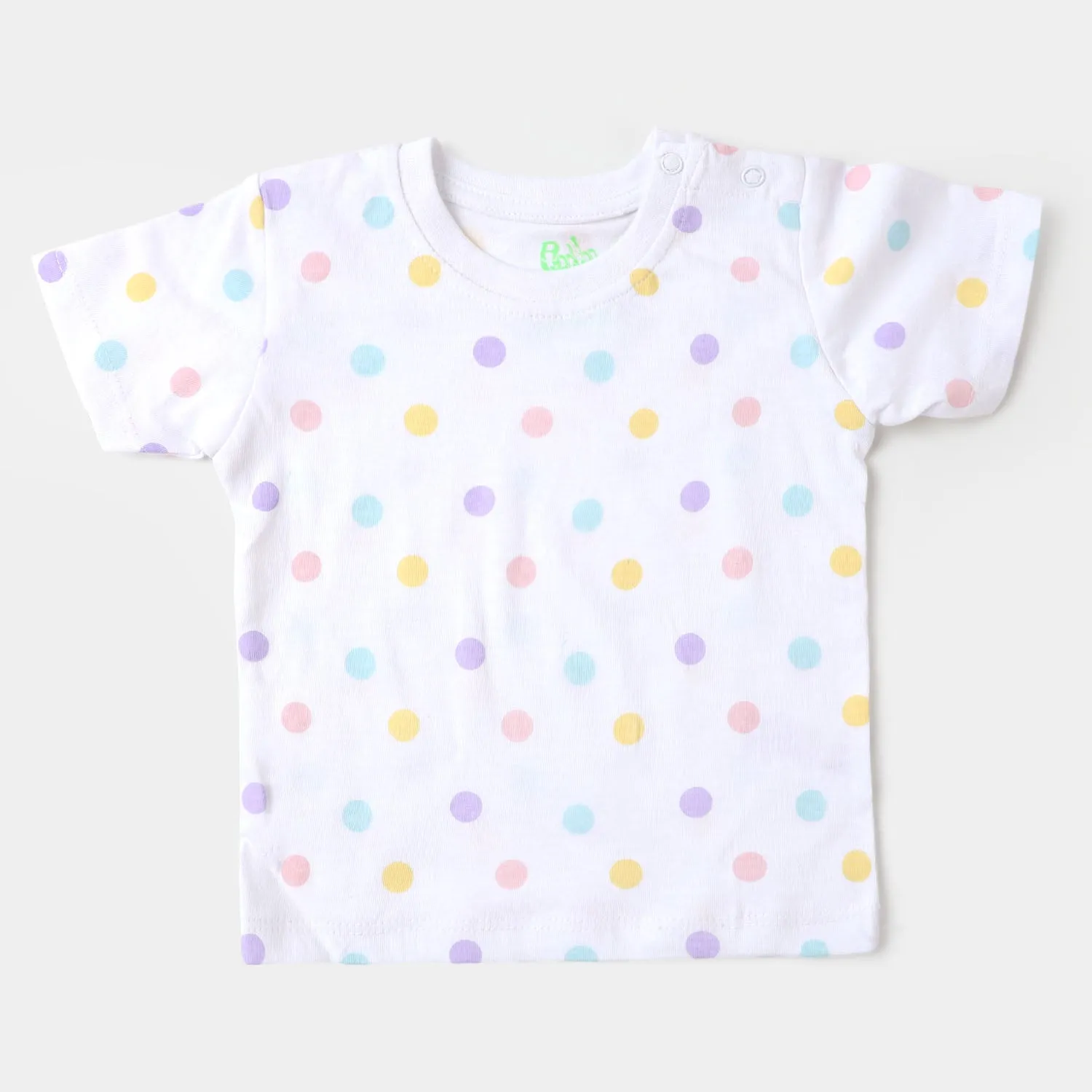 Infant Girls Cotton Set 2 Pc Rainbow & Dots - NAVY