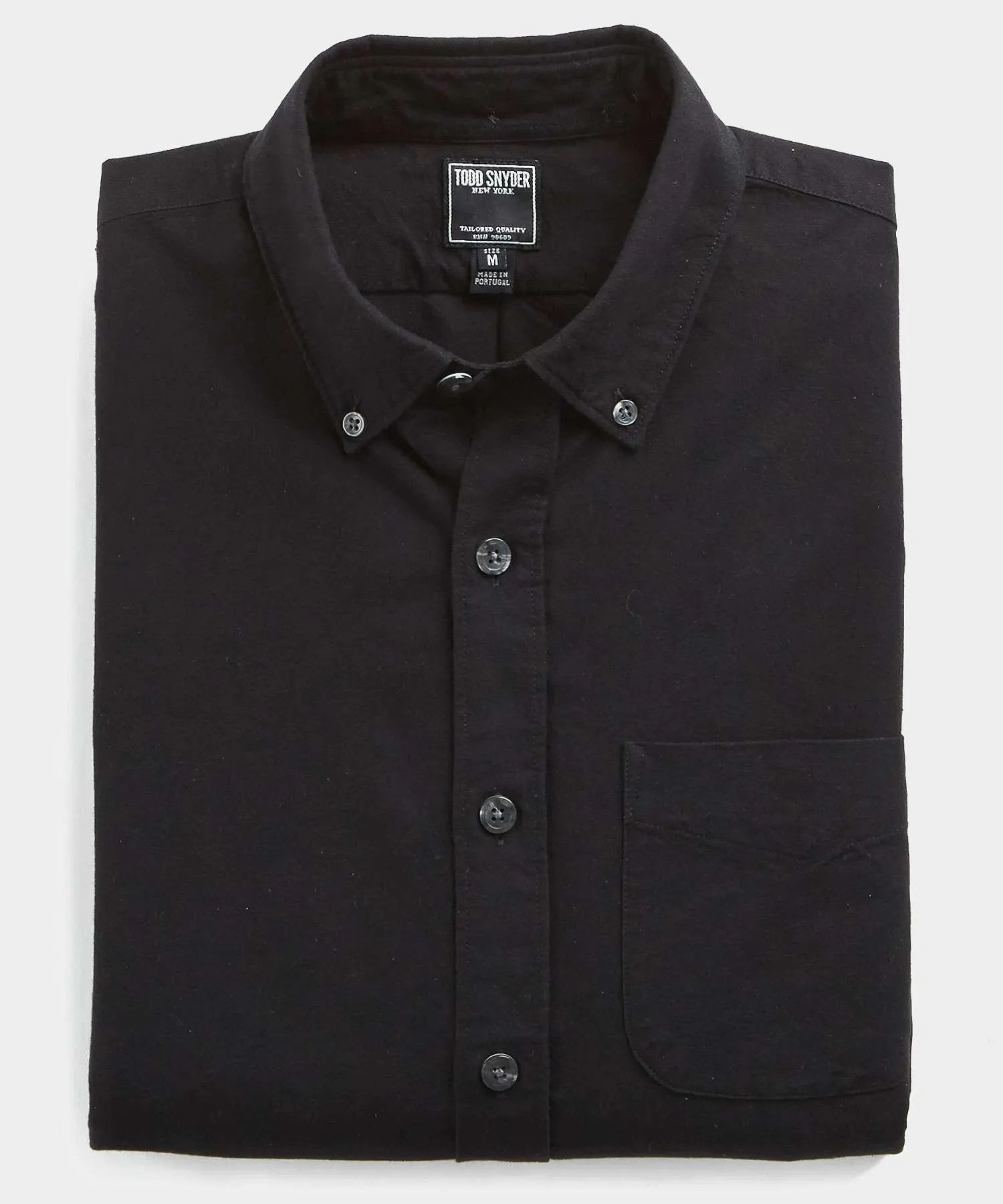 Japanese Selvedge Oxford Button Down Shirt in Black