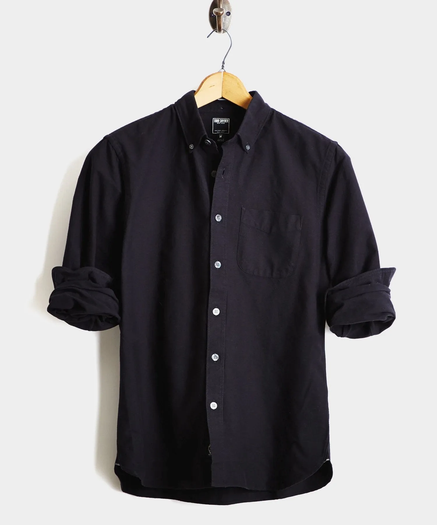 Japanese Selvedge Oxford Button Down Shirt in Black