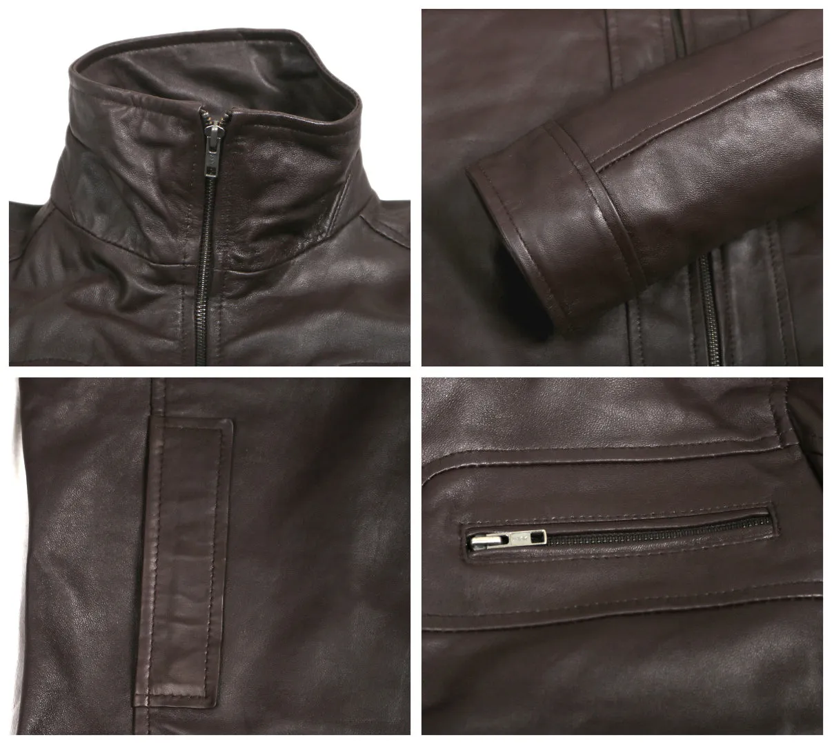 Leather Jackets Hub Mens Genuine Lambskin Leather Jacket (Black, Aviator Jacket) - 1501378