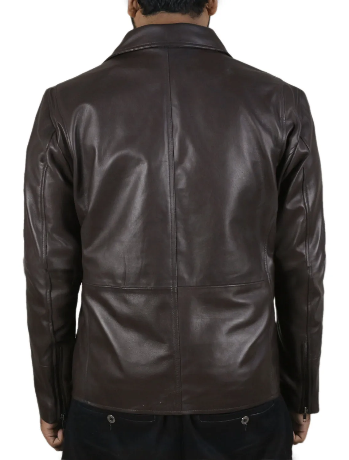 Leather Jackets Hub Mens Genuine Lambskin Leather Jacket (Black, Aviator Jacket) - 1801004