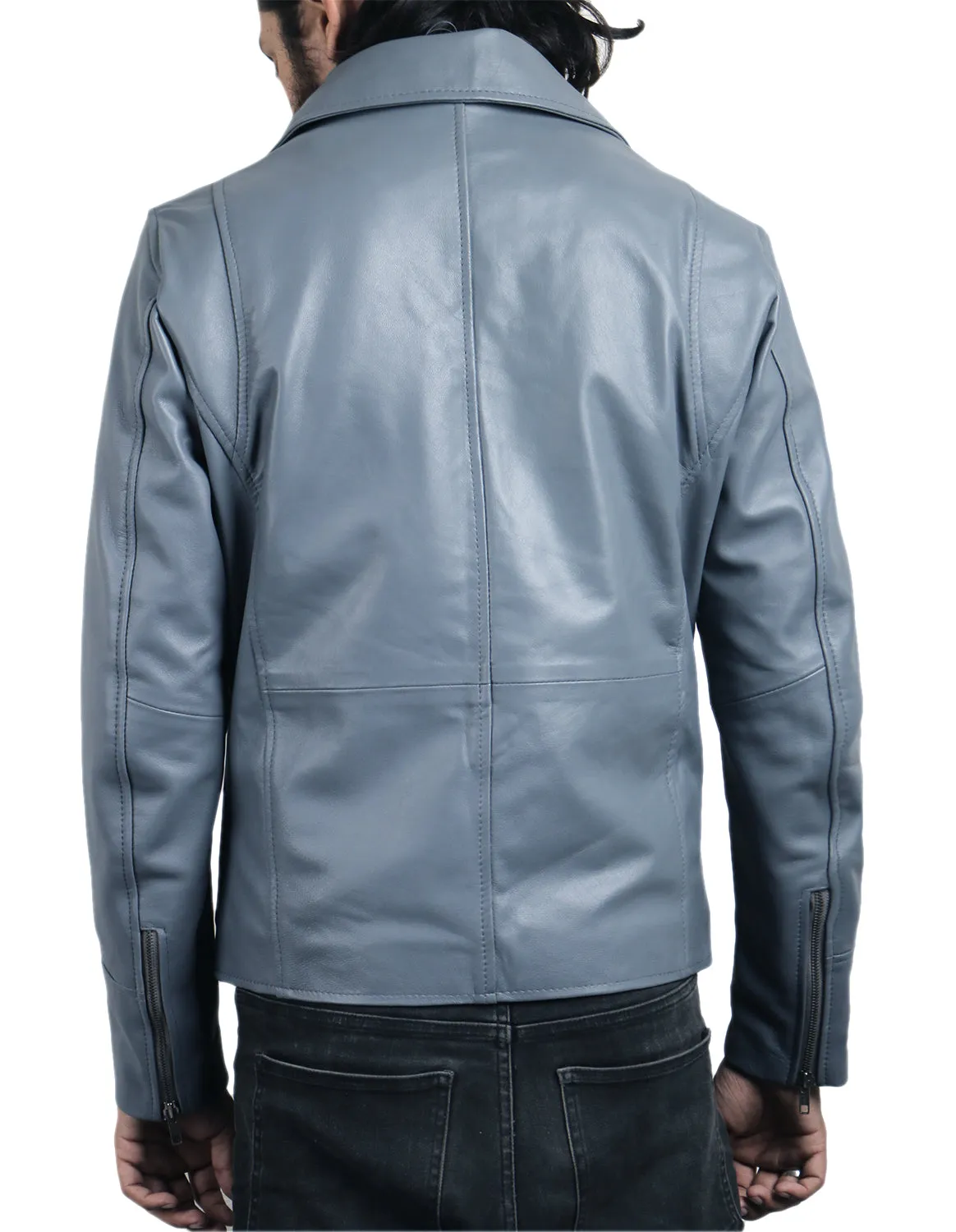 Leather Jackets Hub Mens Genuine Lambskin Leather Jacket (Black, Aviator Jacket) - 1801004