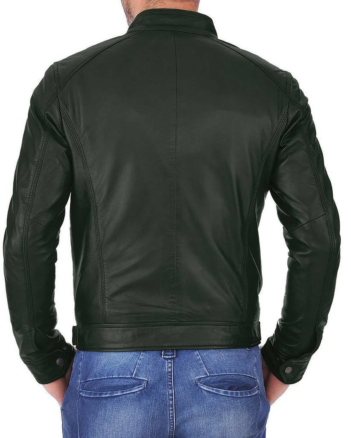 Leather Jackets Hub Mens Genuine Lambskin Leather Jacket (Black, Fencing Jacket) - 1501266