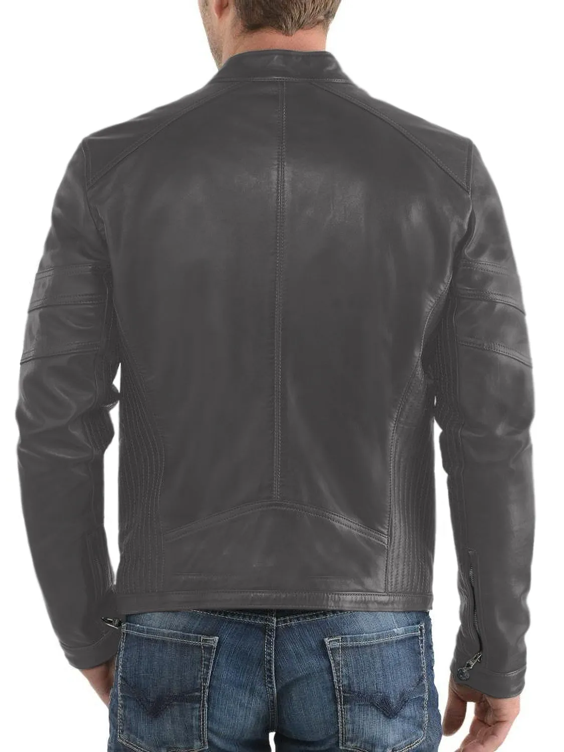 Leather Jackets Hub Mens Genuine Lambskin Leather Jacket (Black, Fencing Jacket) - 1501320