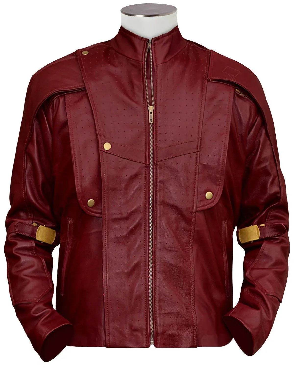 Leather Jackets Hub Mens Synthetic Leather Jacket (Maroon, Fencing Jacket) - 1501534