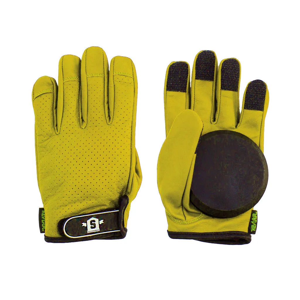 Lederen Slide Gloves Geel