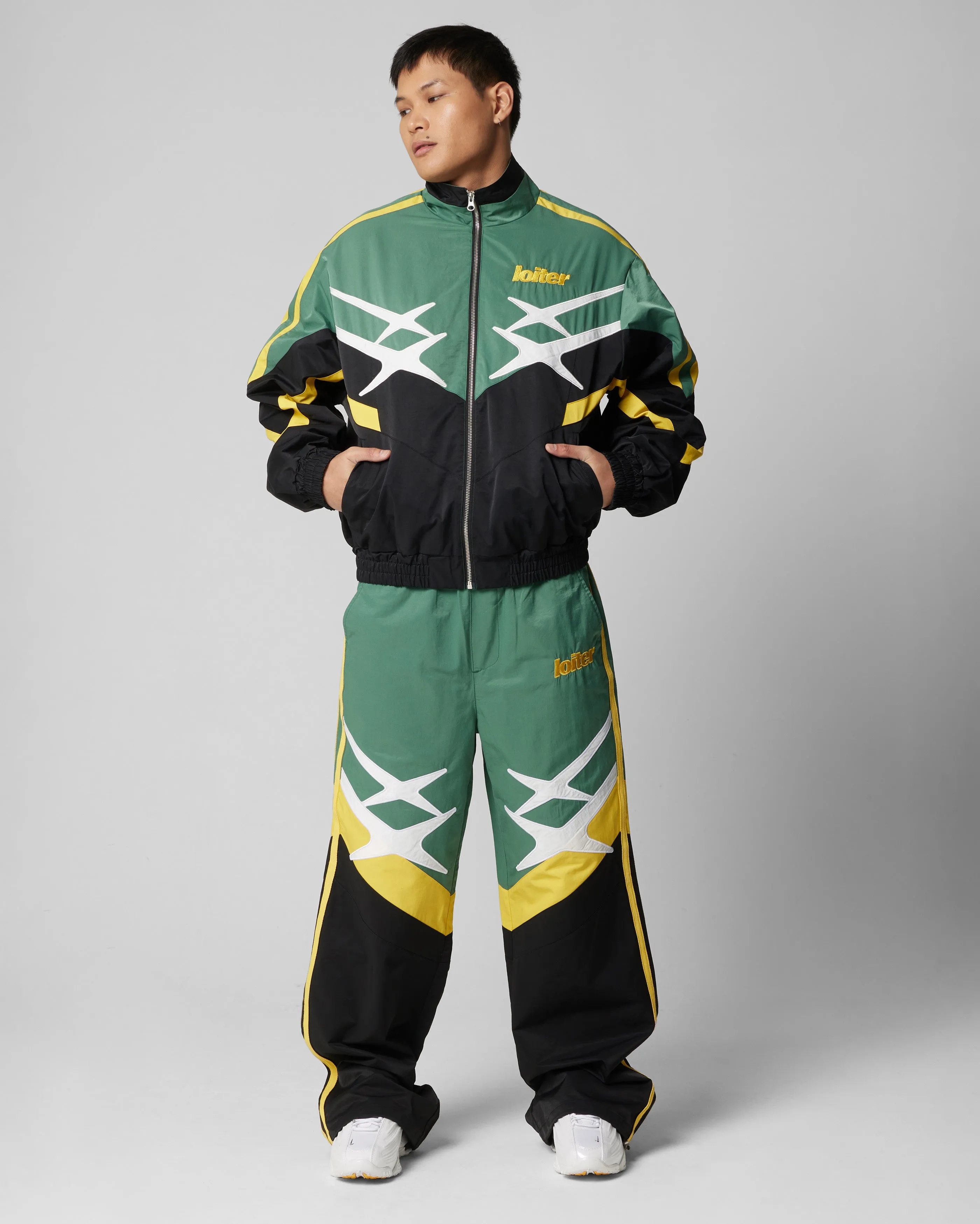 Loiter Hybrid Trackpants Green/Yellow