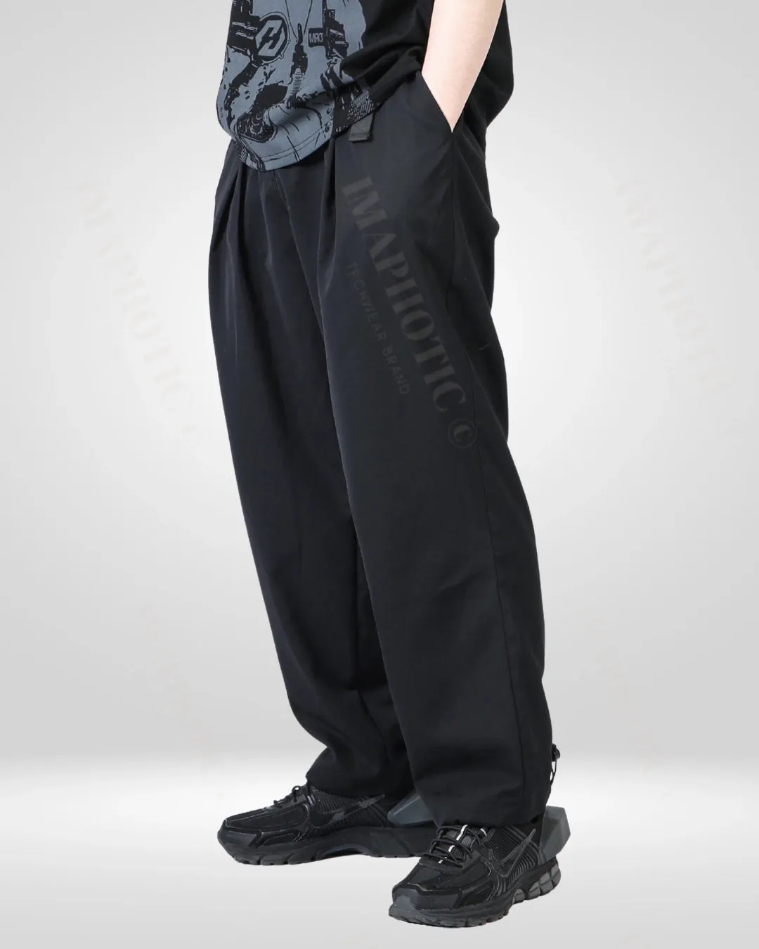 Loose Fit Drawstring Hem Pants