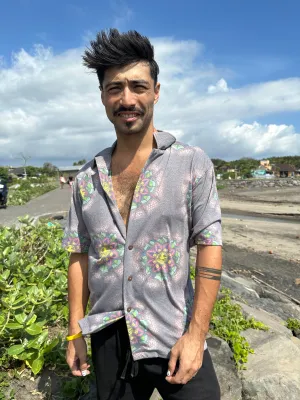 Lost in Mexico Collared Shirt - Stone Flower artwork by Matty