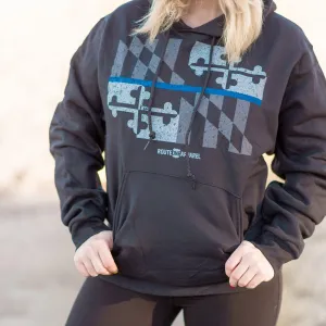 Maryland Flag Blue Line (Black) / Hoodie