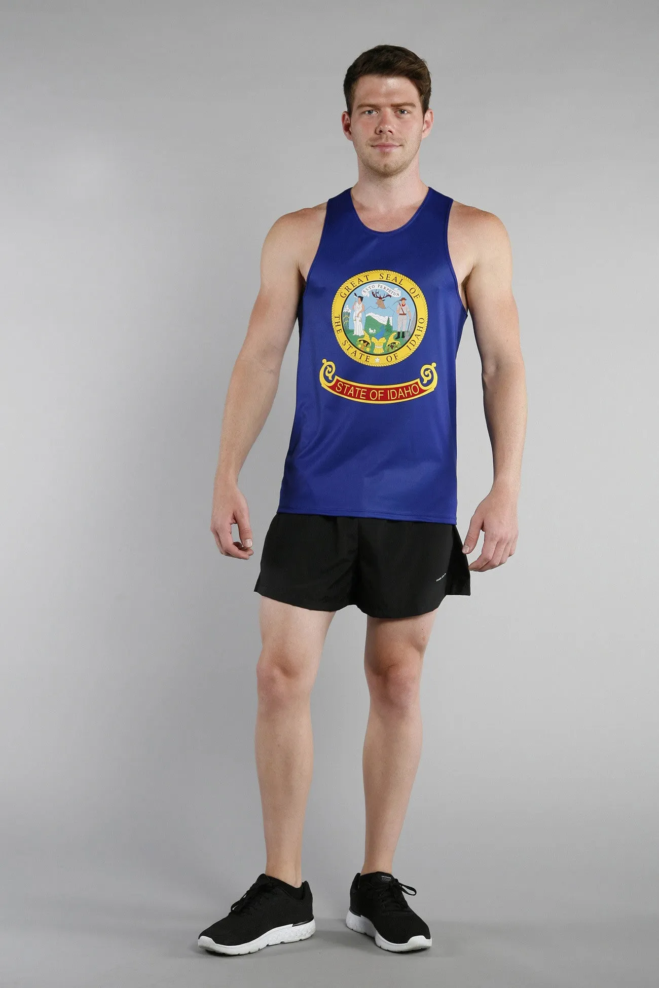 Men's Printed Singlet- Idaho