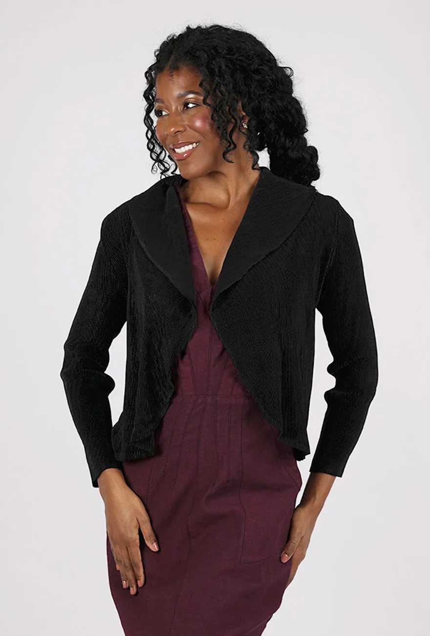 Micro Pleat Classic Bolero, Black