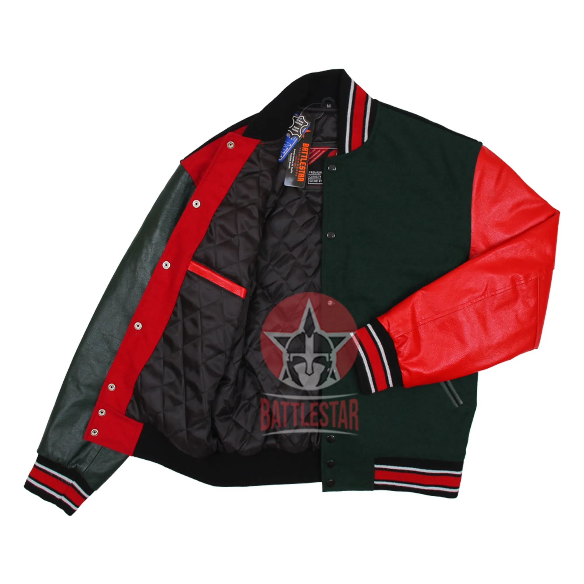 Multi Color Wool Leather Varsity Baseball Letterman Jacket