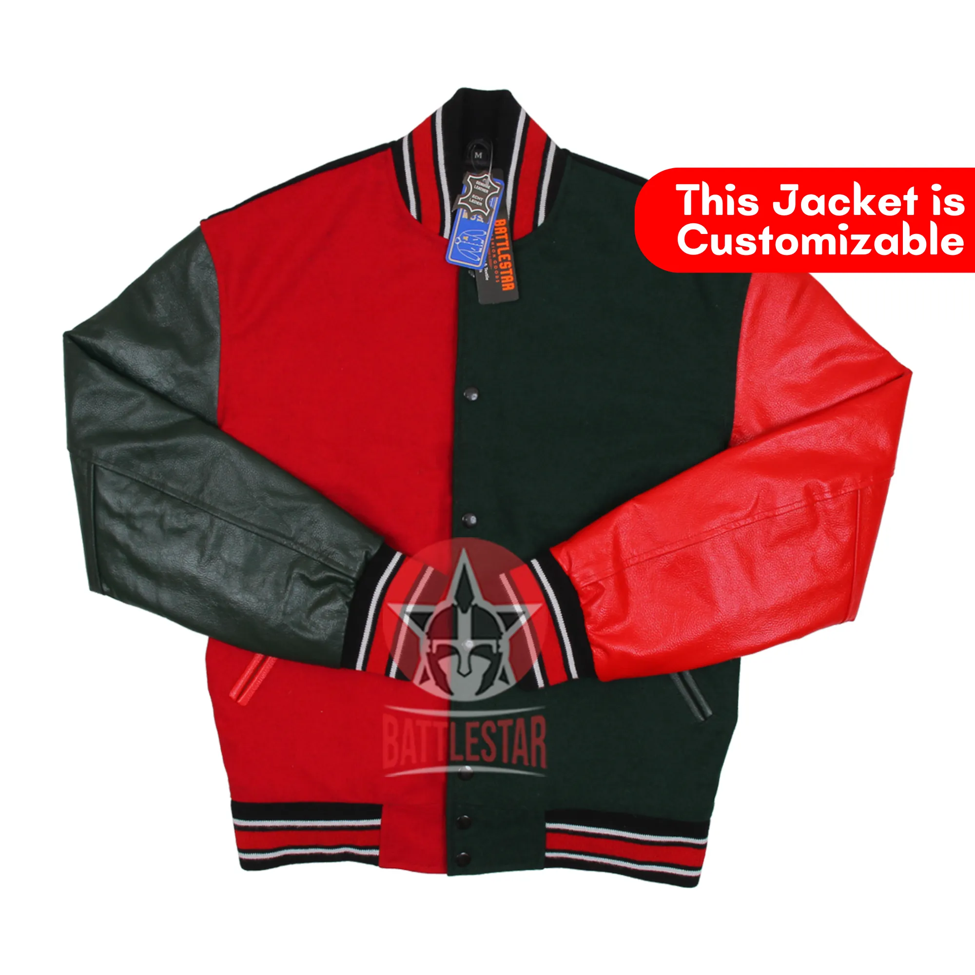 Multi Color Wool Leather Varsity Baseball Letterman Jacket