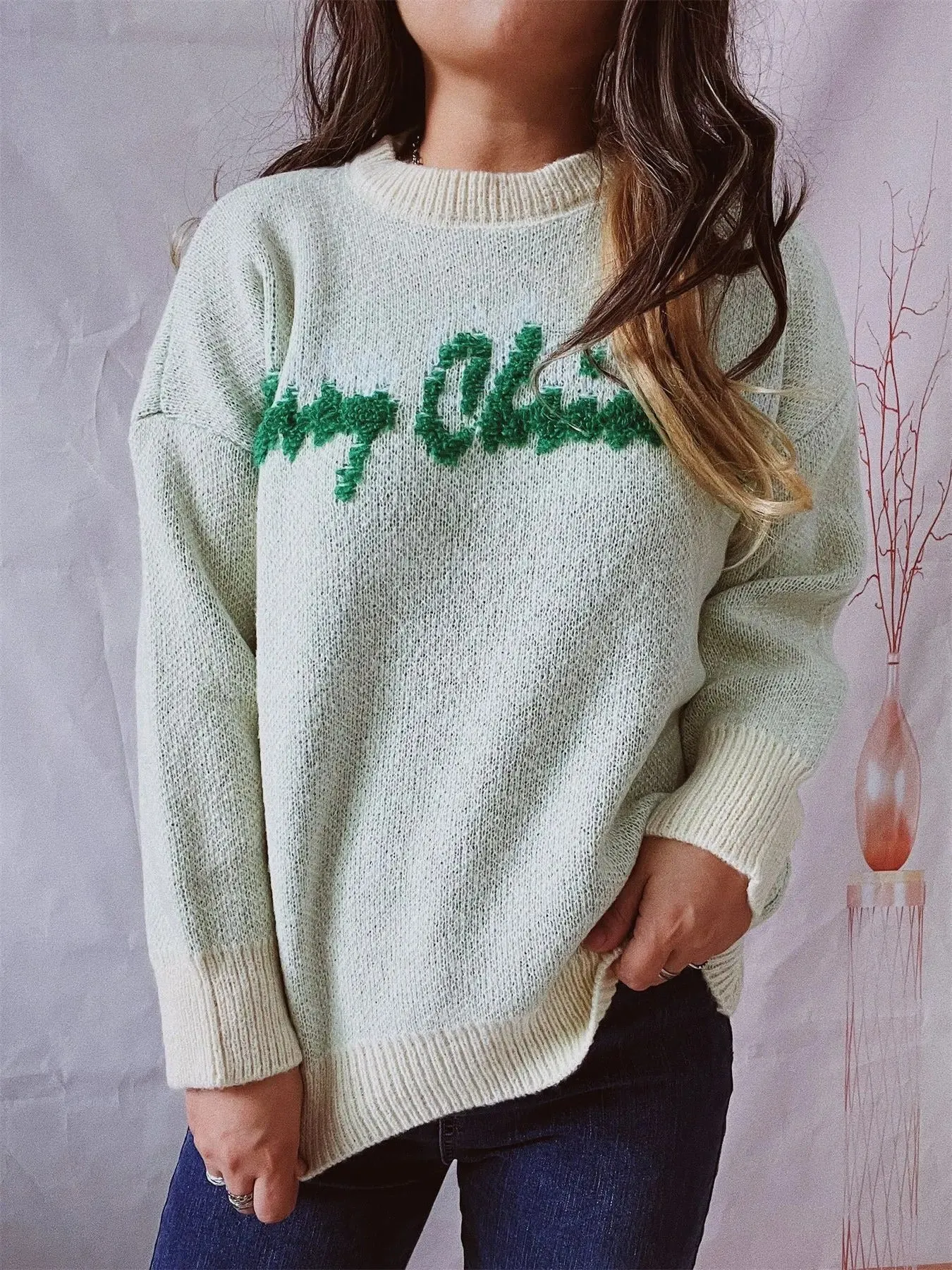 Nadine - Ladies Christmas sweater with lettering