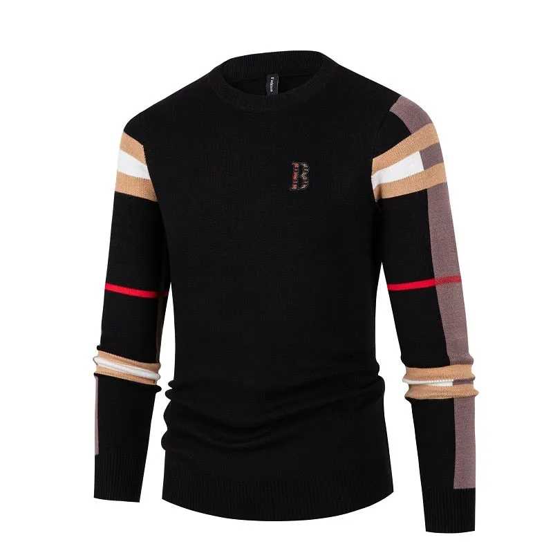 New Design Men Stripe luxury Long Sleeve High Quality Sweater