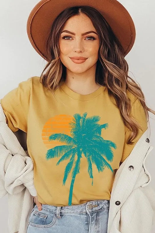 Palm Tree & Sunset Graphic T Shirts