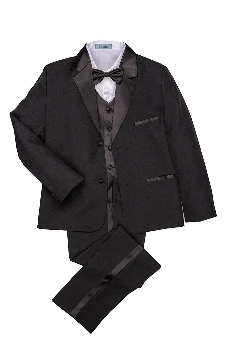 "Princeton" Kids Black Tuxedo (5-Piece Set)