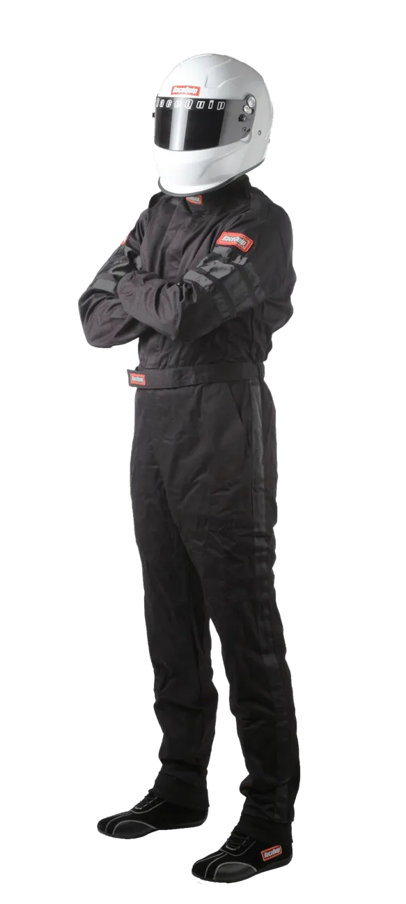 RaceQuip One Piece Single Layer Fire Suit - Black - 2XL - 110007