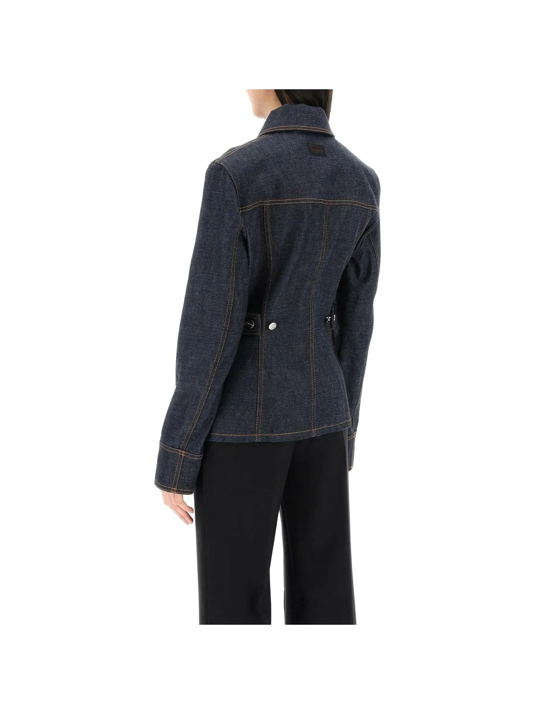 Shaped Button-Closure Denim Jacket