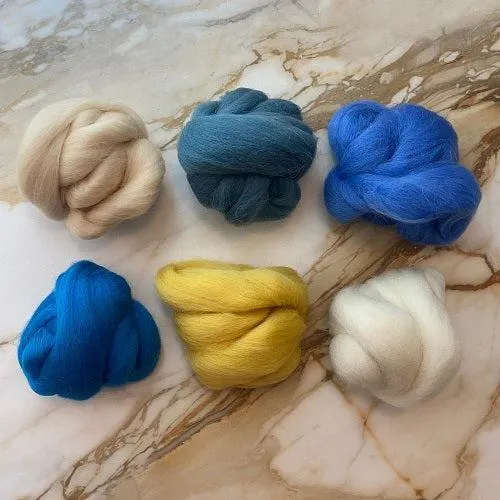 Shetland Collection | Sunshine Cove Bundle of Dyed Wool Tops | 150 Grams, 29 Micron